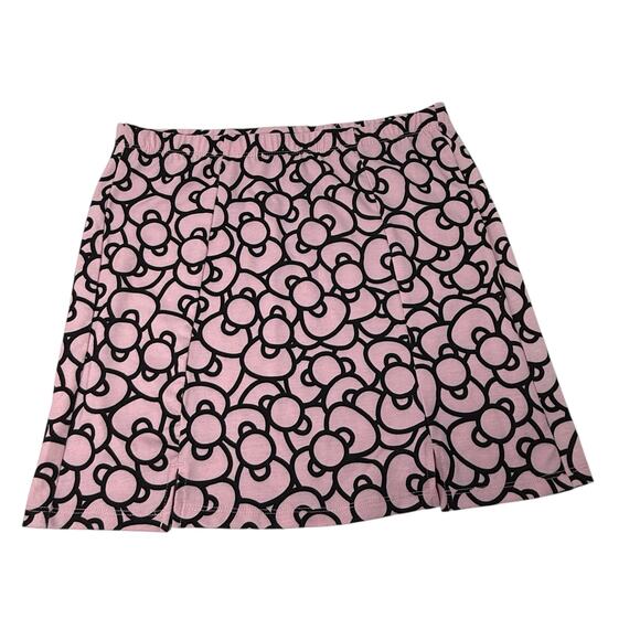 Hello Kitty By Sanrio Pink Black Bow Print Mini Skirt Size Small Kawaii Kpop - Picture 4 of 5